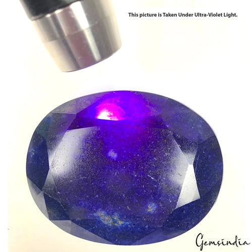 African Blue Sapphire Loose Gemstone, Oval Cut, Color Enhanced — 95x72x31mm, 2600 Ct, Africa