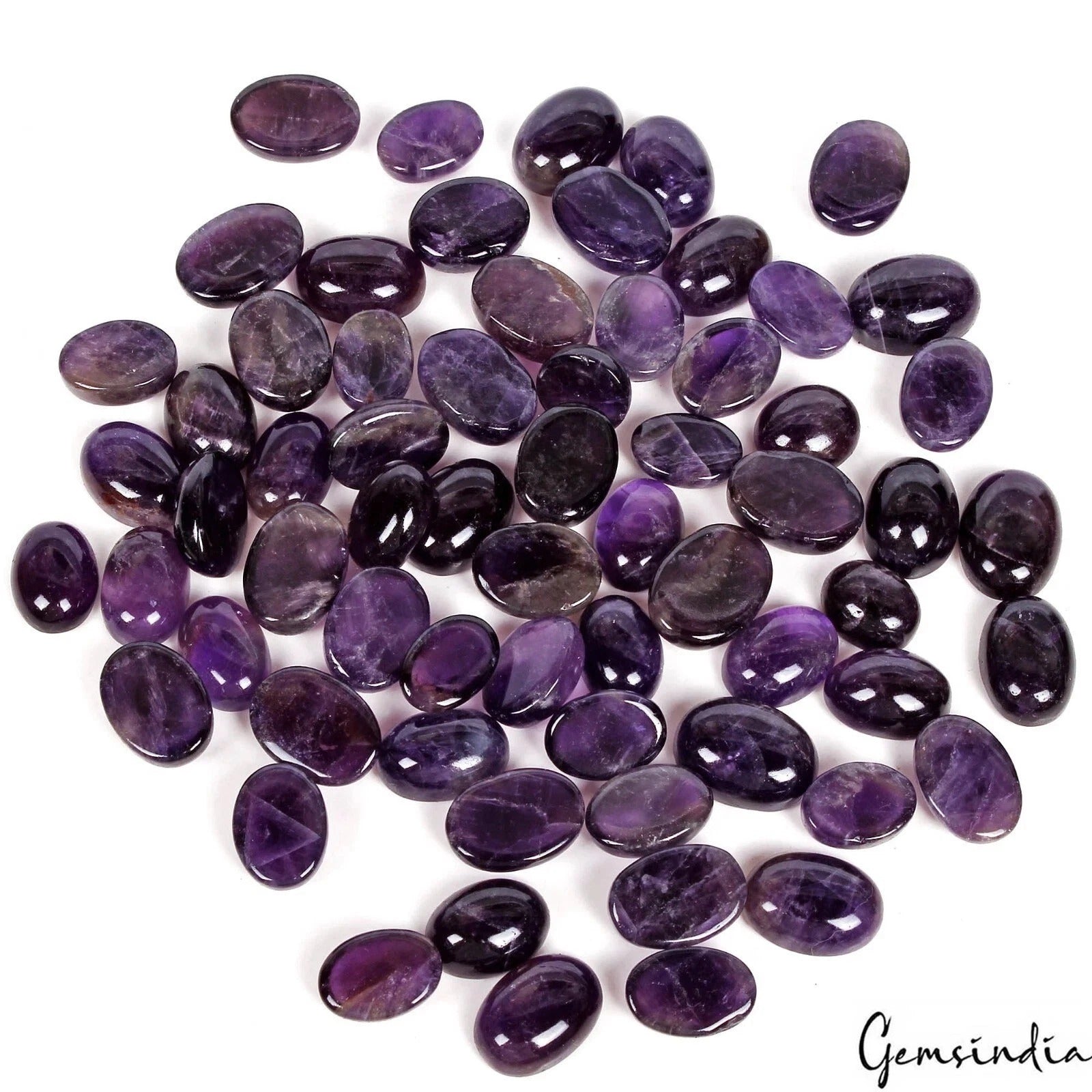 Amethyst Lot, Loose Gemstone, Purple — 65 Pieces, 13mm to 18mm, 650 Ct, Madagascar
