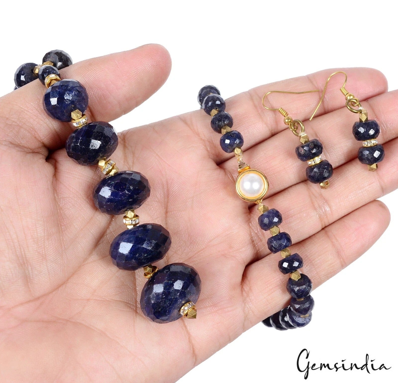 Blue Sapphire Necklace — 8mm to 21mm, 682 Ct, India
