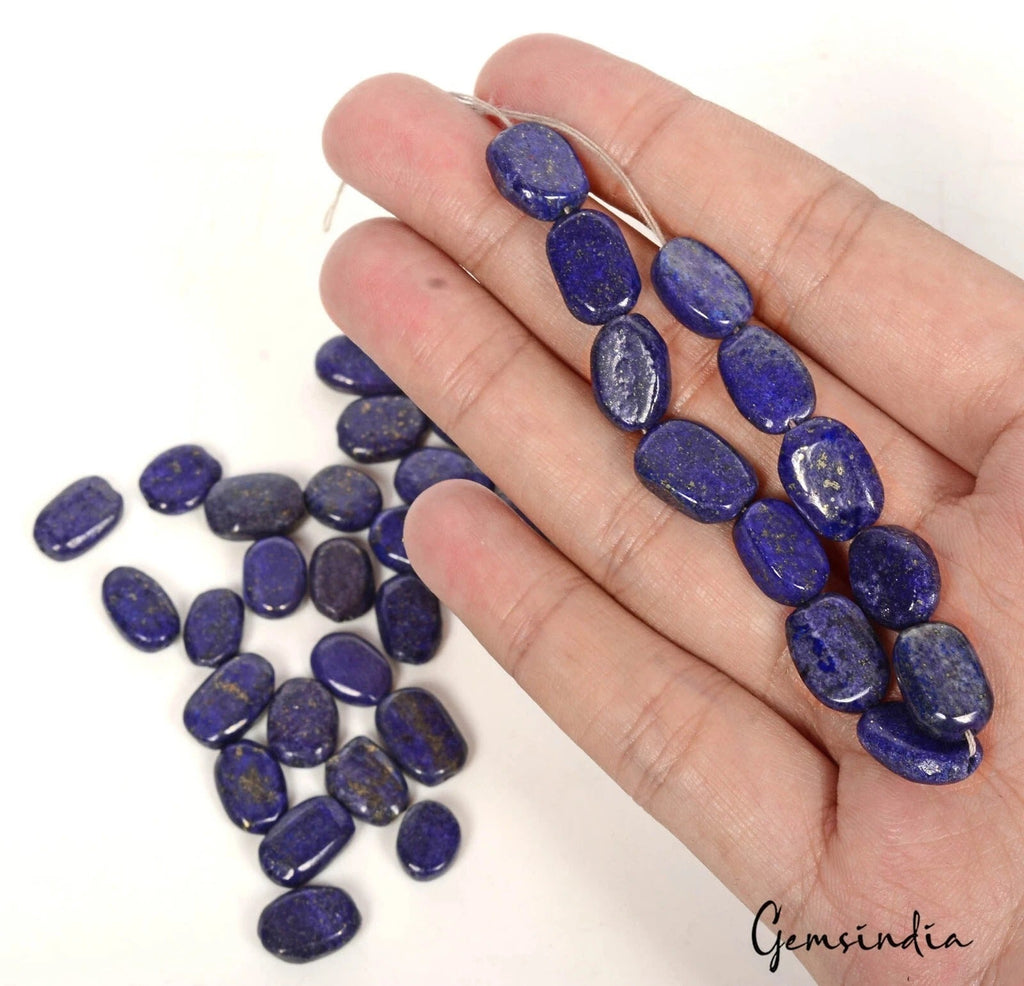 150 Ct Natural Blue Lapis Lazuli Oval Cab Side Drilled Loose Beads Jewelry Gems