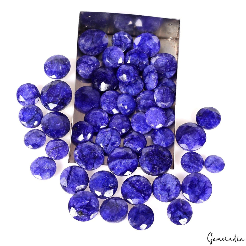 200 Ct/50 Pcs Natural Royal Blue USA Beryl Round Cut Loose Gems Lot for Jewelry
