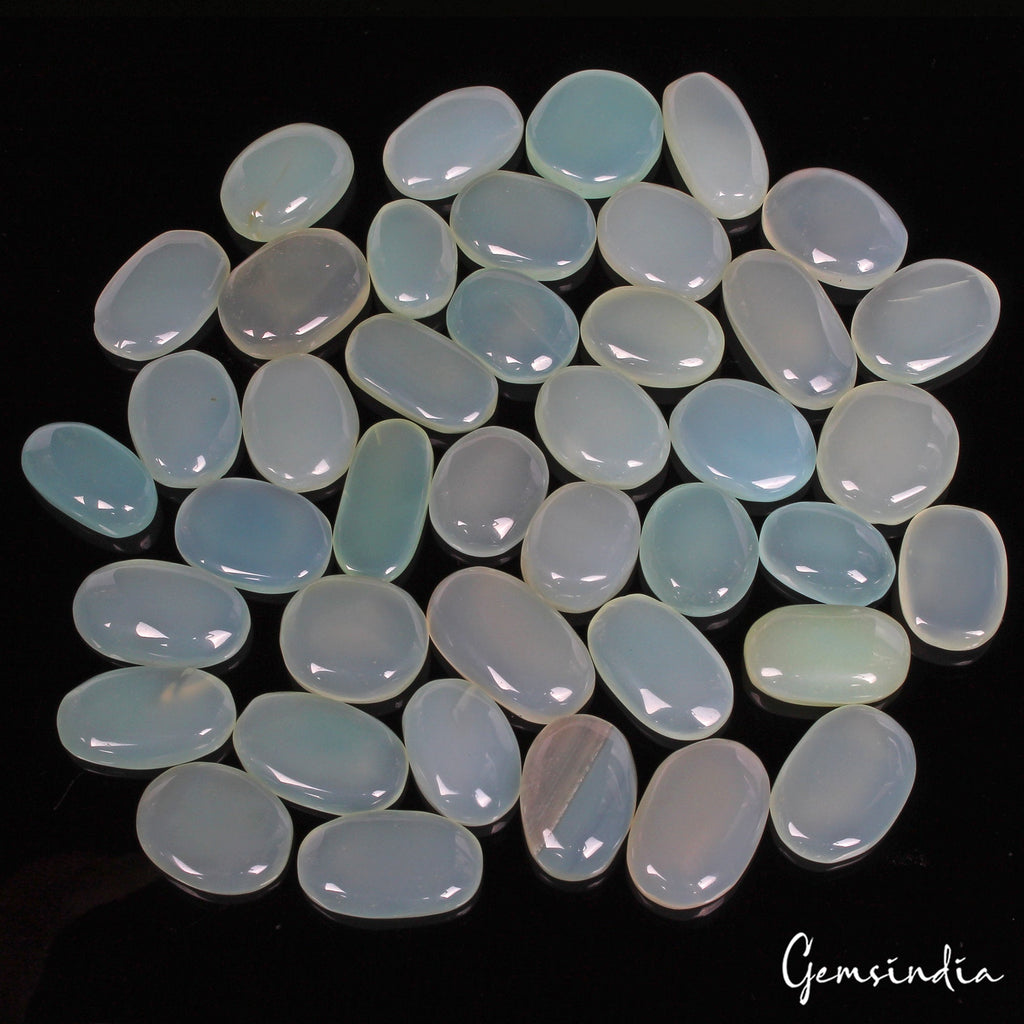 900 Ct/41 Pcs Natural Untreated Aqua Blue Green Onyx Oval Cab Wholesale Gems Lot