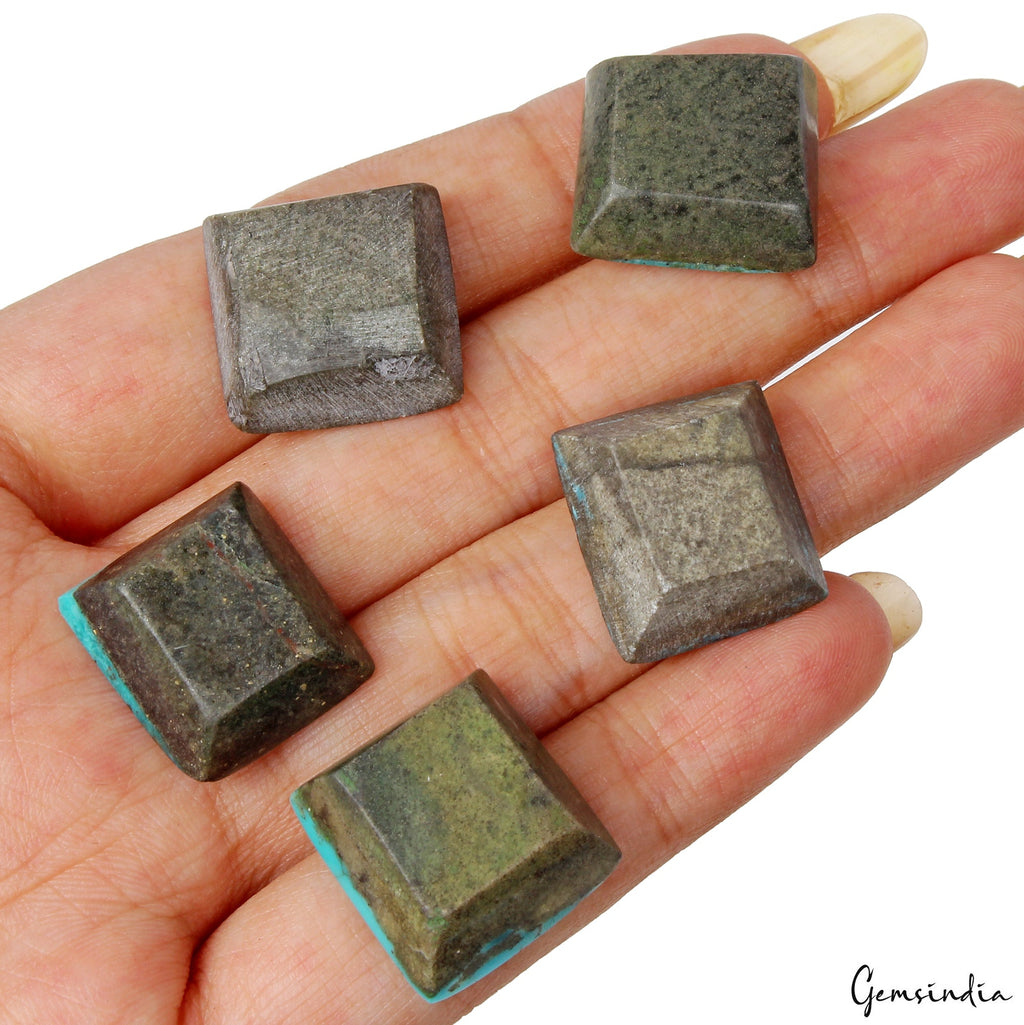 5 Persian Turquoise Neyshabur Cabochon Lot, Not Stabilized, %100 Natural 18-19mm