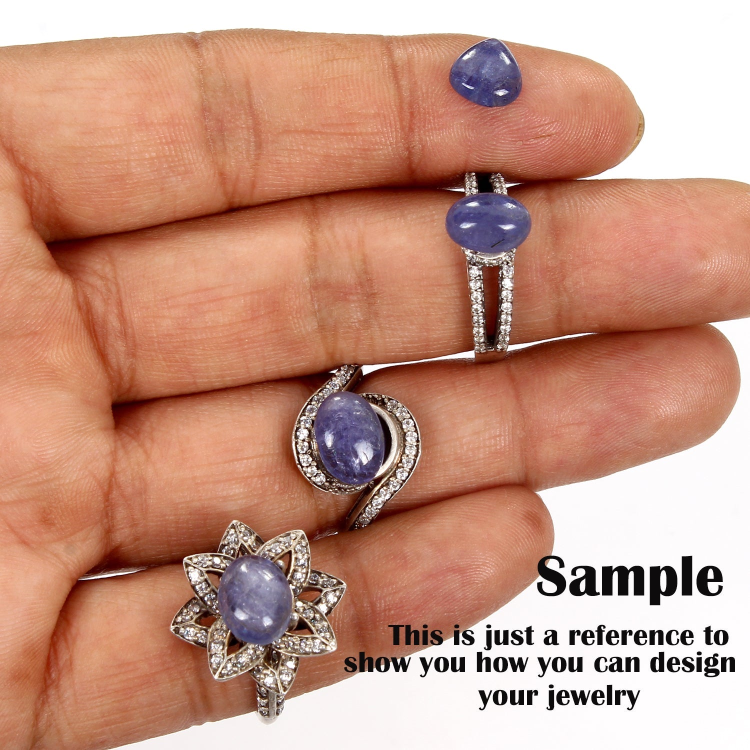 4 Pc Natural Tanzanite Untreated 8mm-10mm Rich Blue Color Mix Cabochon Gemstones