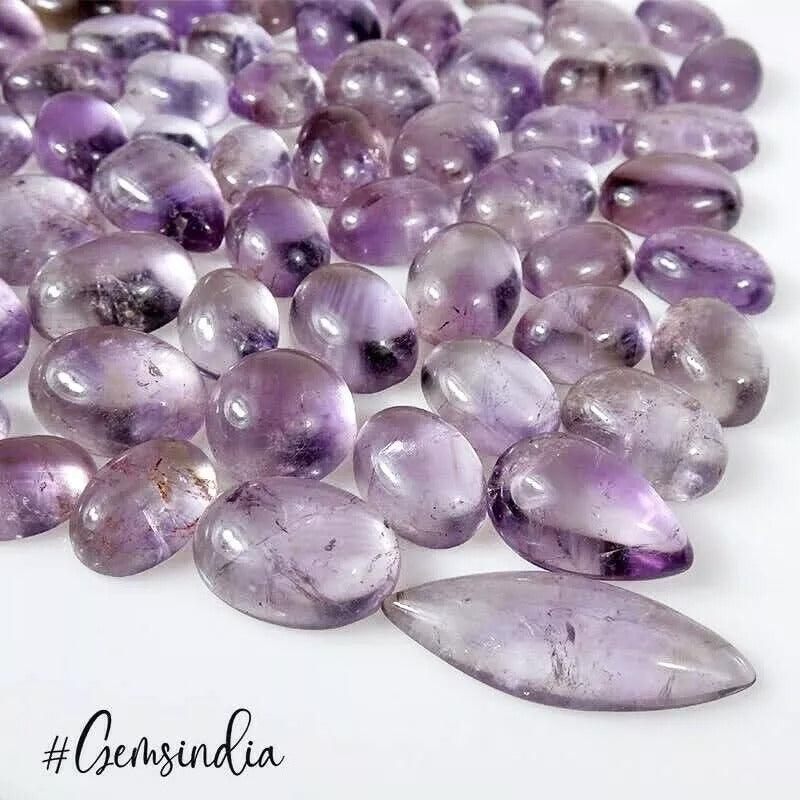 500 Ct/63 Pcs Natural Untreated Purple Amethyst Mix Cab Loose Wholesale Gems Lot