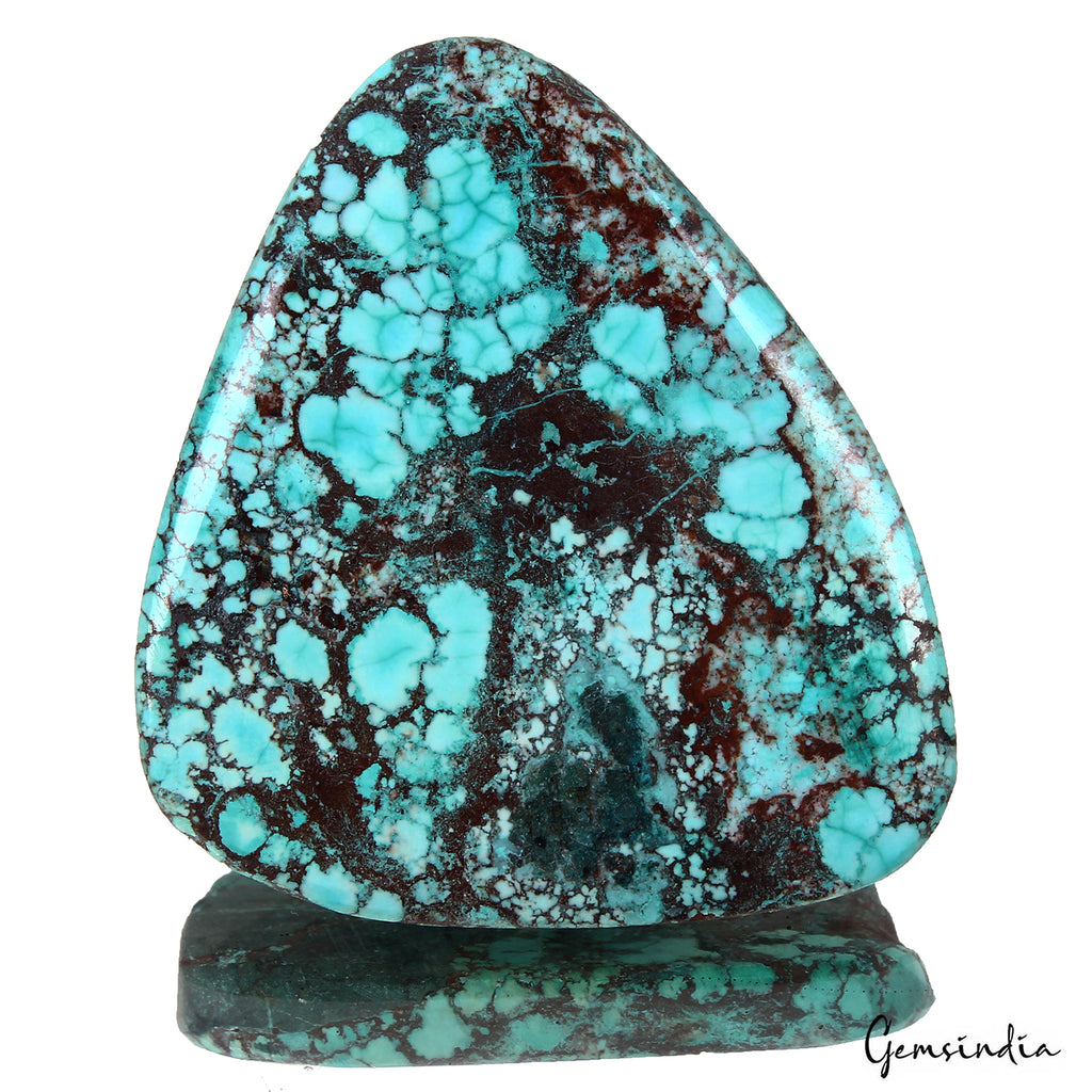 Turquoise Cabochon, Blue — 43 x 38 x 6mm, 78.80 Ct