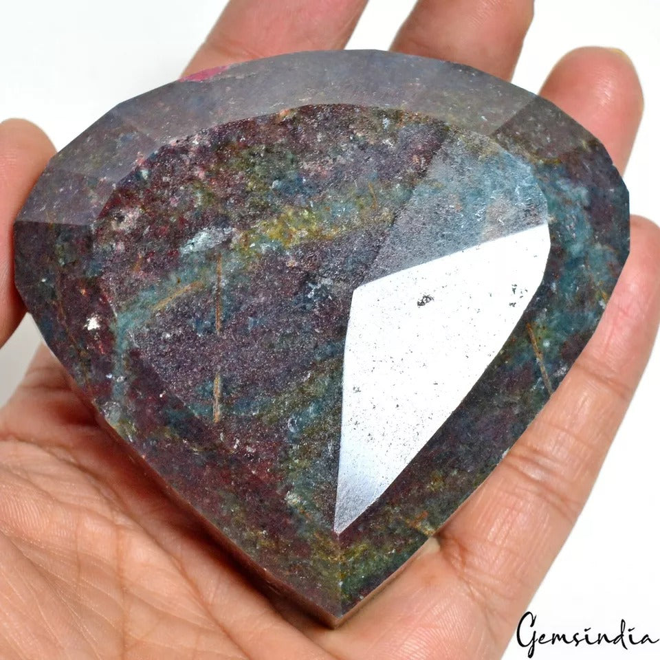 2020 Ct Natural Untreated Bi Color Ruby Kyanite Pear Faceted Huge Size Loose Ge