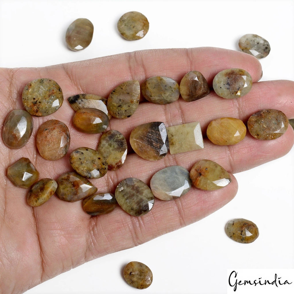 310 Ct Natural Untreated Yellow Brown Sapphire Mix Cut Loose Ring Size Gems~28Pc