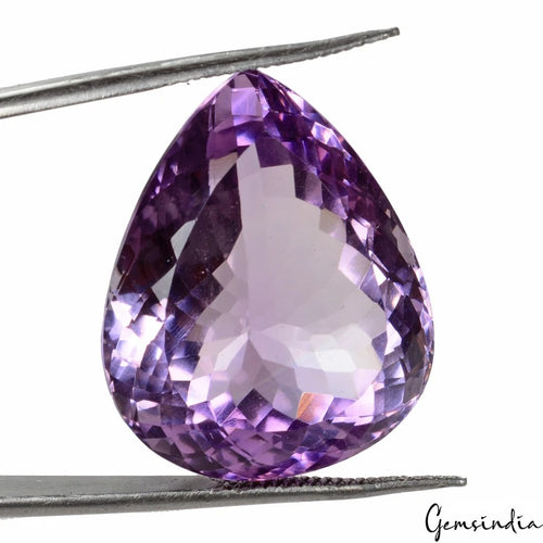 Amethyst Loose Gemstone, Pear Cut, Untreated — 23x19x12mm, 32.80 Ct, Uruguay
