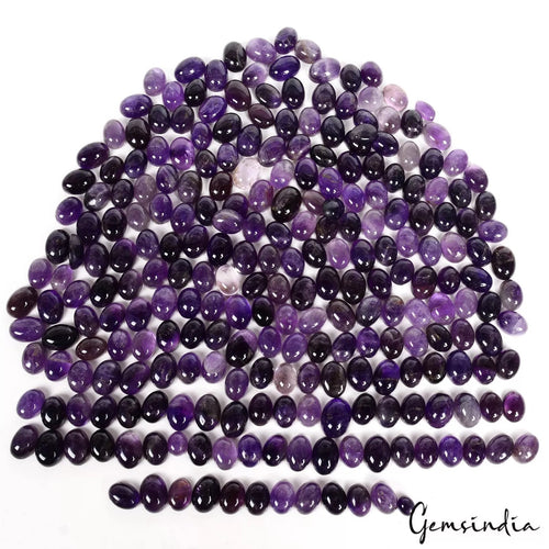 Amethyst Lot, Cabochon, Untreated — 250 Pieces, 11mm to 20mm, 3000 Ct, Madagascar