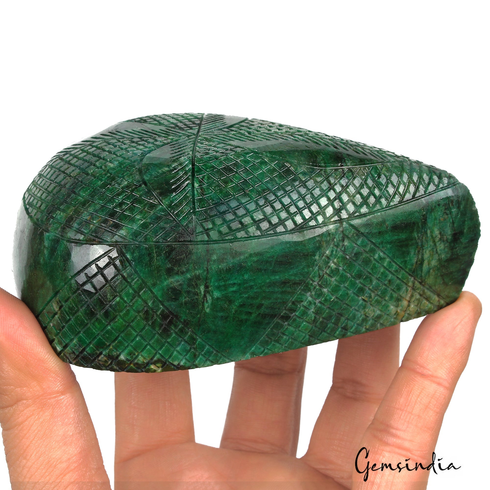 2900 Ct Natural Green Brazilian Emerald Pear Carving Earth Mined Loose