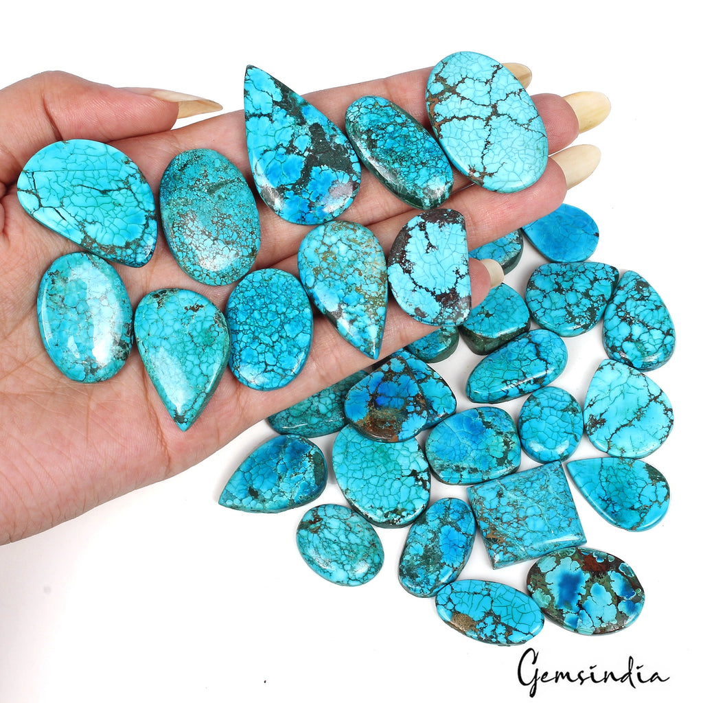 800Ct Rare Natural Blue Spiderweb Arizona Turquoise Lot Loose Mix Shape Gems Lot