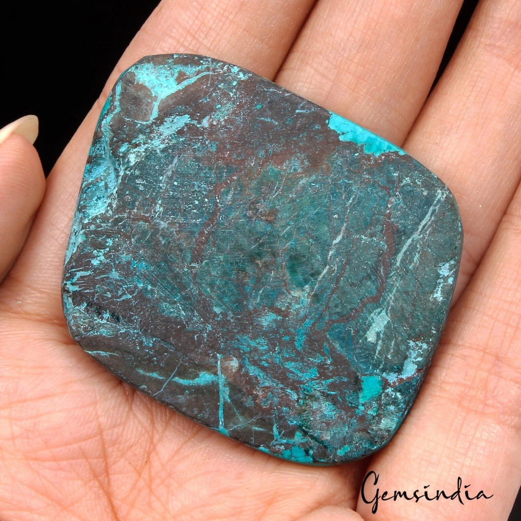 109 Cts Natural Bi Color Spiderweb USA Turquoise Fancy Cab Loose Gem For Pendant