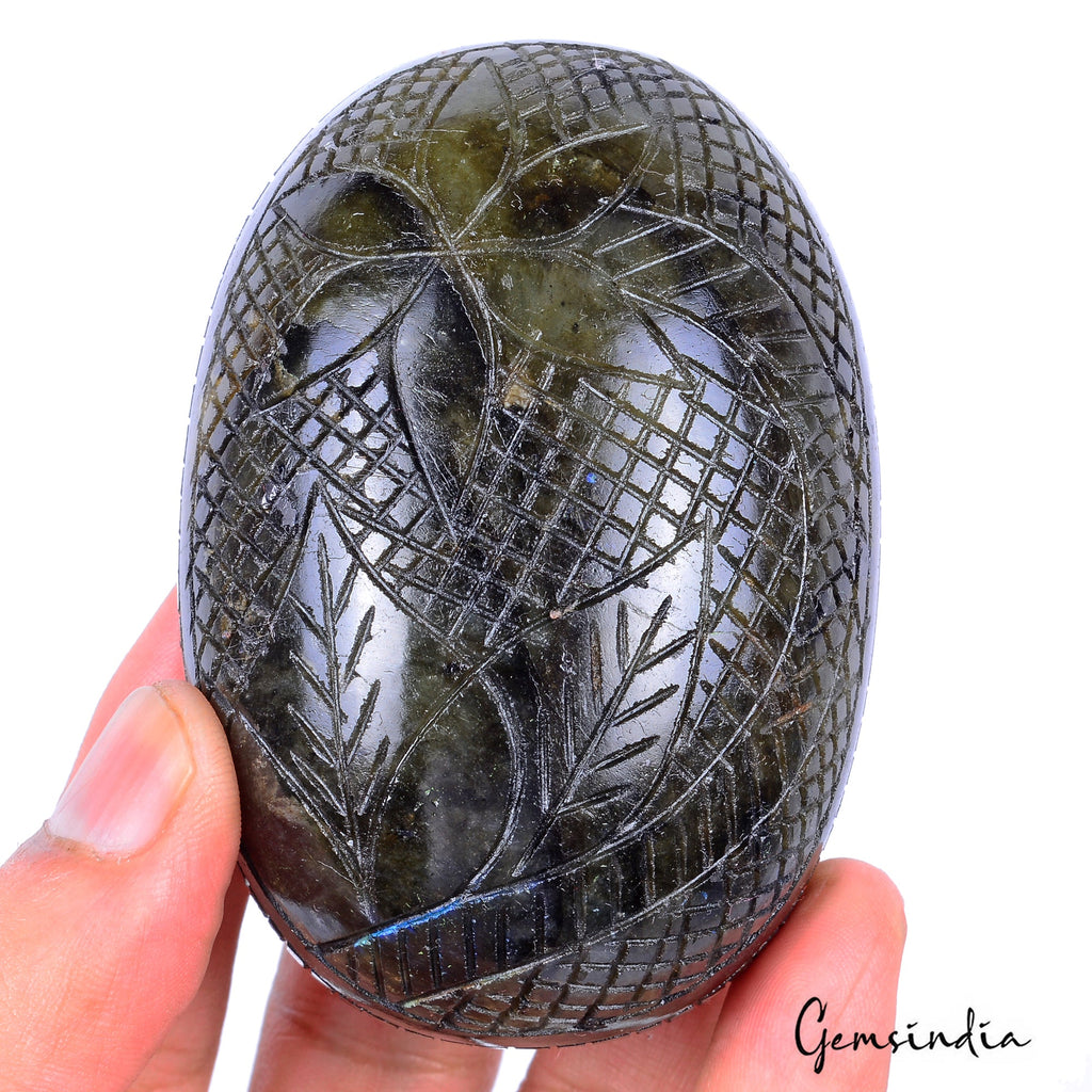 1260 Ct Natural Untreated Labradorite Oval Carving Earth Mined Huge Loose Gems