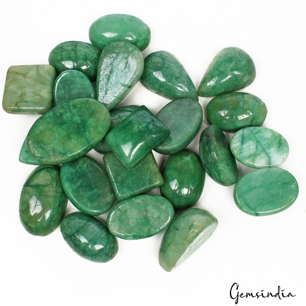 760 Ct/23 Pcs Natural Green Brazilian Emerald Mix Cab Loose Gems Wholesale Lot