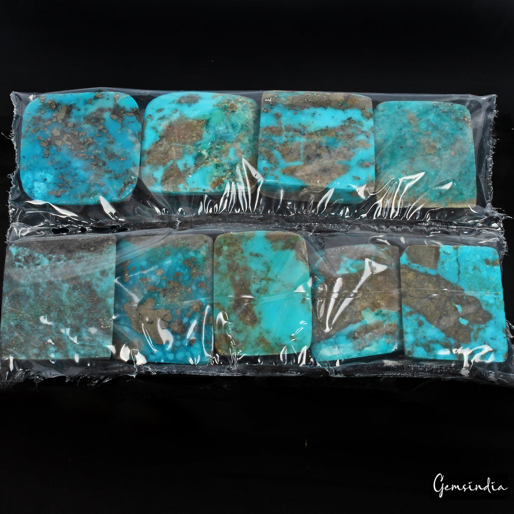 9 Pcs Natural Turquoise Top Quality 20-24mm Cabochon Untreated Loose Gemstones