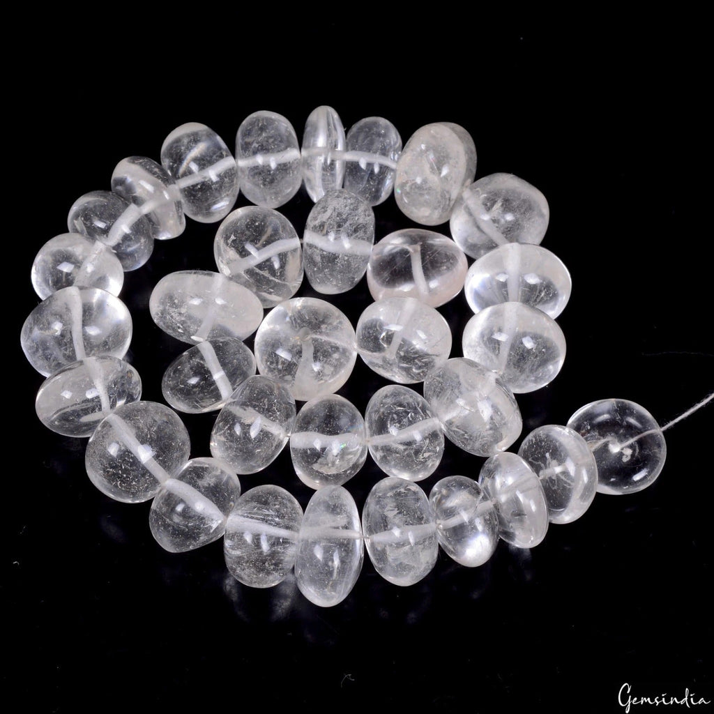 360 Ct Natural Untreated Crystal Quartz Loose Bead Gems Lot 32 Pc For Jewelry