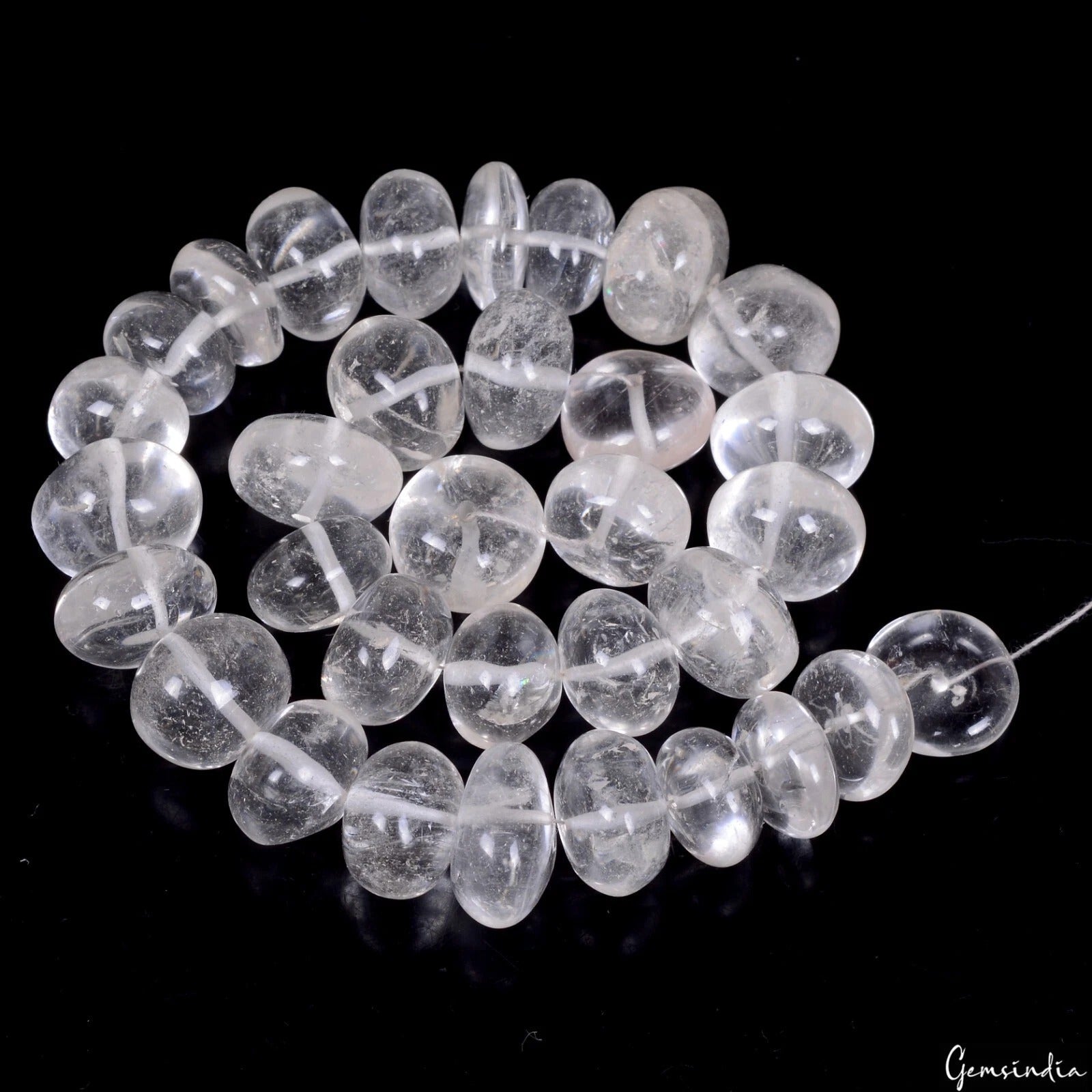 360 Ct Natural Untreated Crystal Quartz Loose Bead Gems Lot 32 Pc For Jewelry
