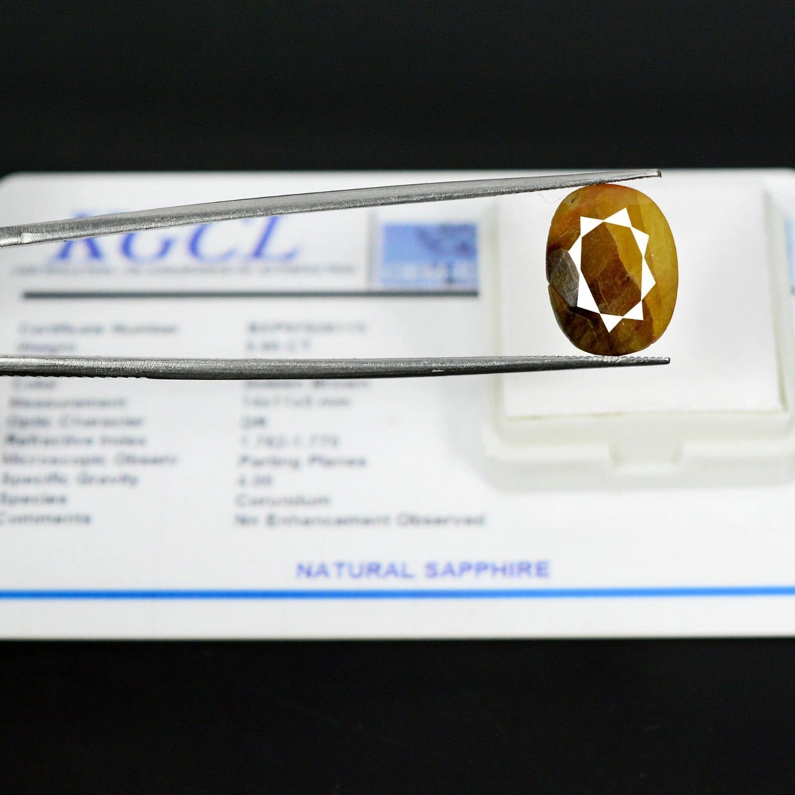 9.80 Ct Natural Untreated Golden Brown Sapphire Oval Cut Certified Loose Gems