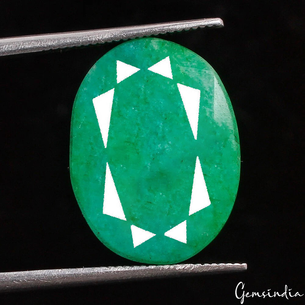 Emerald Loose Gemstone, Color Enhanced, Green — 17x13x6mm, 12.70 Ct, Colombia