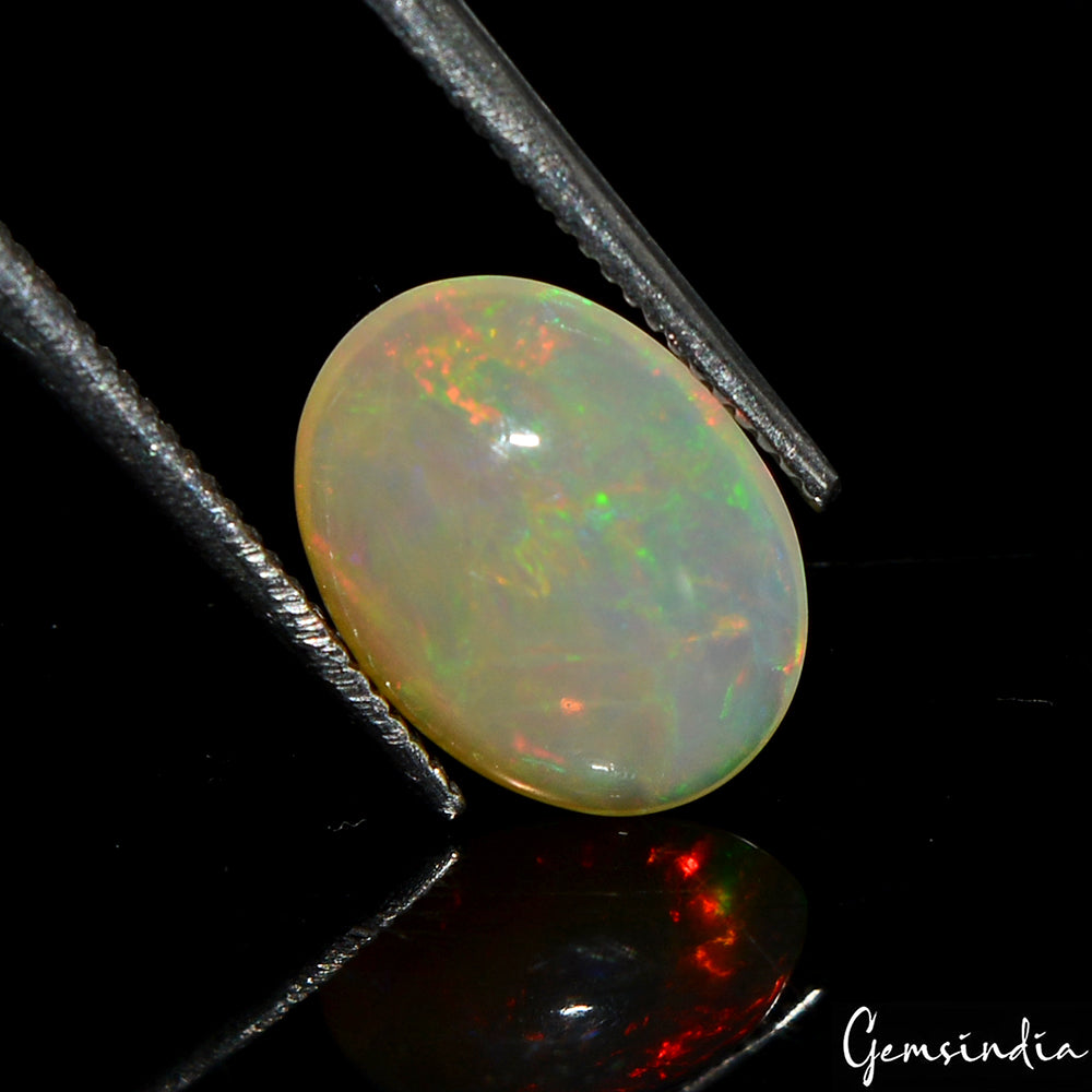 Opal Loose Gemstone, Oval Cabochon, Untreated — 11x8x4mm, 1.70 Ct, Ethiopia