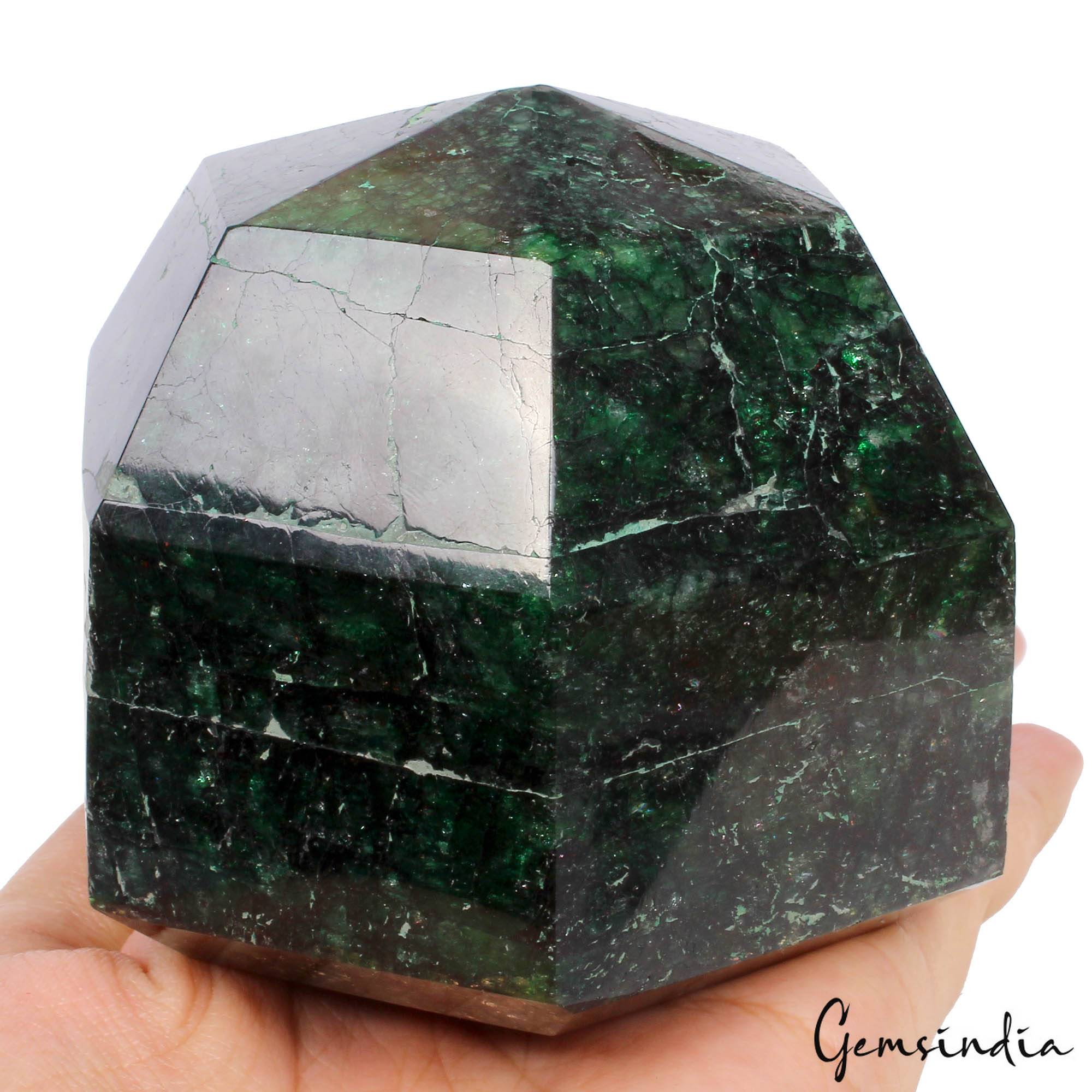 750 Gram Natural Green Emerald Earth Mined Hexagon Cut Huge Brazil Gemstone NM