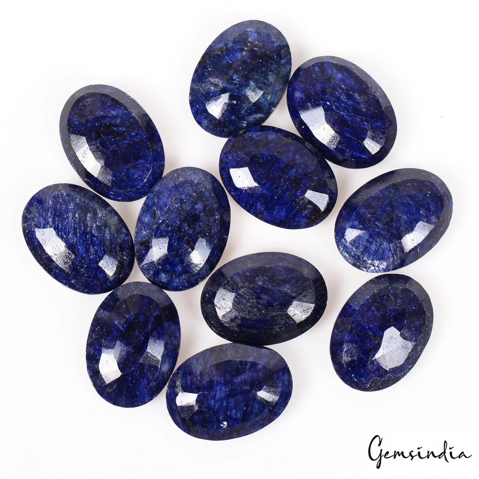 152.70 Ct Natural Royal Blue Sapphire Oval Checker Cut Gem Lot 11 Pc For Jewelry