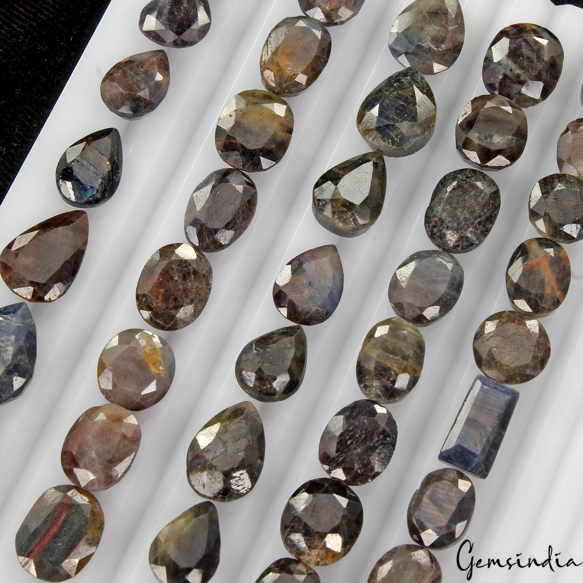 280 Ct Natural Untreated Brown/Black Sapphire Mixed Cut Loose 10-16mm Gemstones