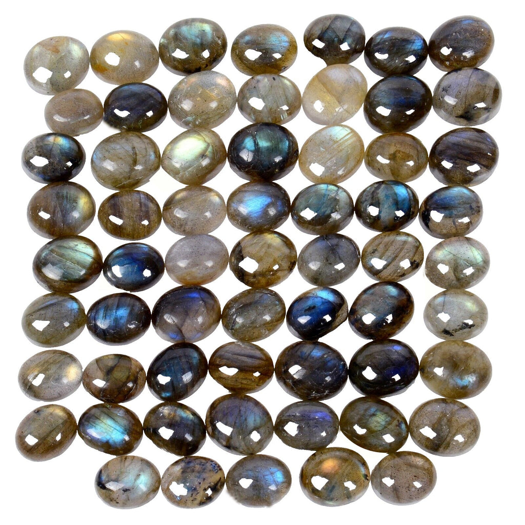220 Ct Natural Untreated Blue Shine Labradorite Oval Cabochon Gemstone lot 61Pcs