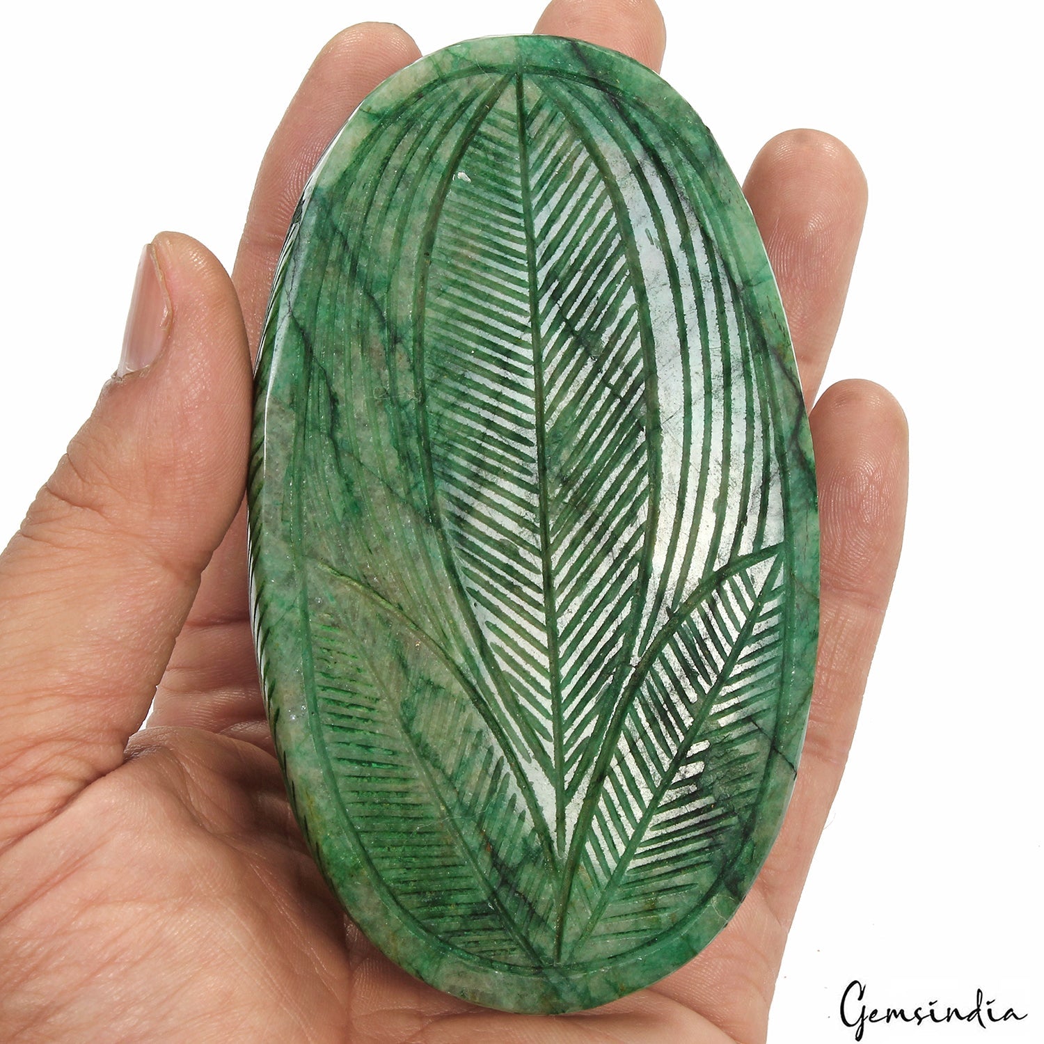 2200 Ct Natural Green Brazilian Emerald Oval Cut Carving Earth Mined Loose Gems