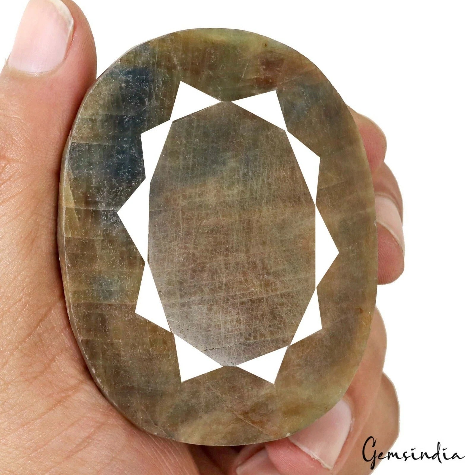 Sapphire Loose Gemstone, Untreated, Brown — 67 x 52 x 21mm, 950 Ct