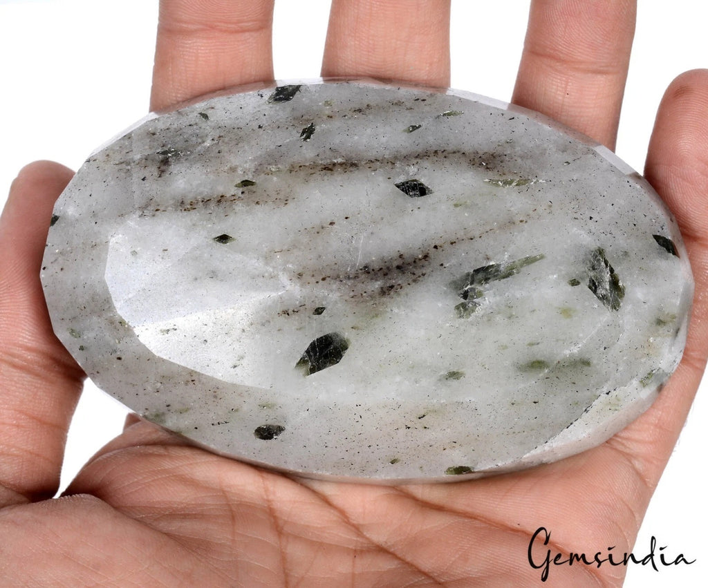 Rutilated Quartz Loose Gemstone, Untreated — 3.9 x 2.5 x 1.2 Inch, 1300 Ct (0.26 Kg), Madagascar