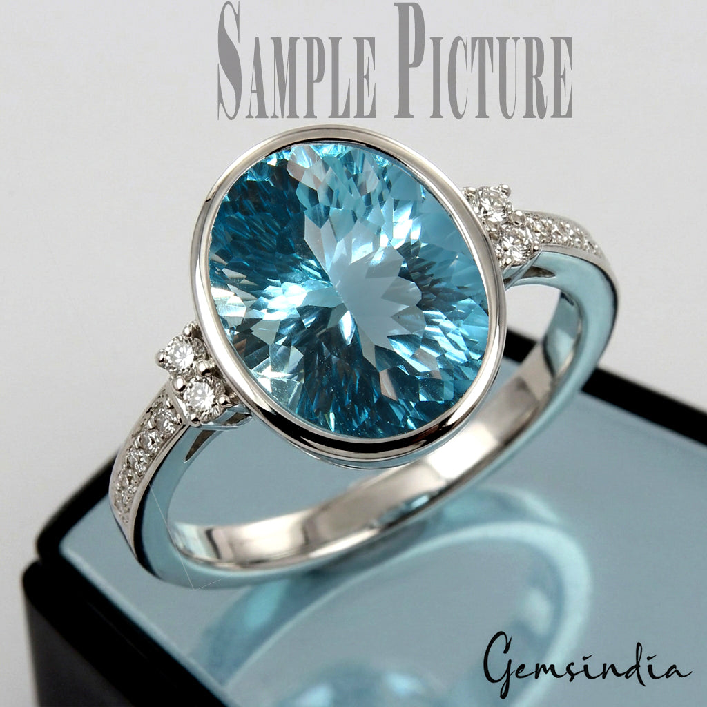 Oval Concave Cut igl&i Certified Natural Swiss Blue Topaz 16.90 Ct Full Fire Gem