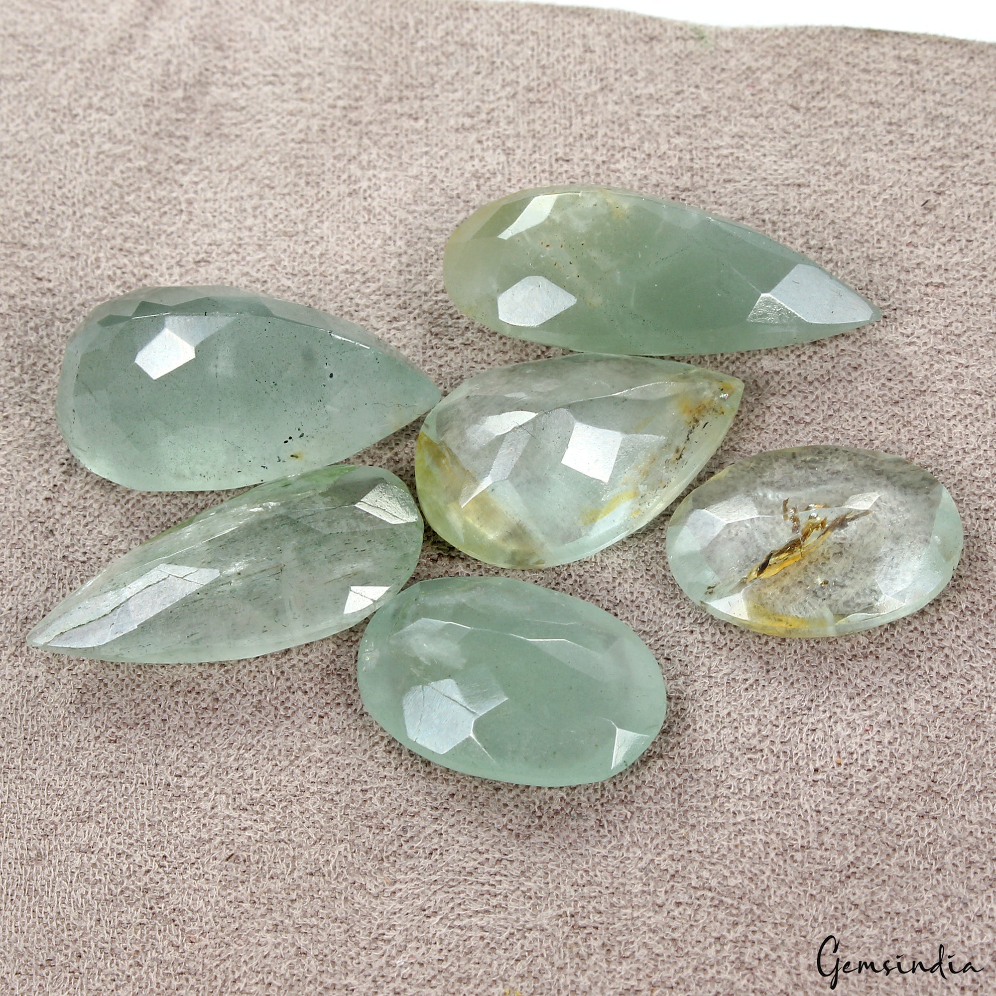 Certified 93.00Ct/6 Pc Natural Green Aquamarine Mix Cut Loose Unheated Gemstones
