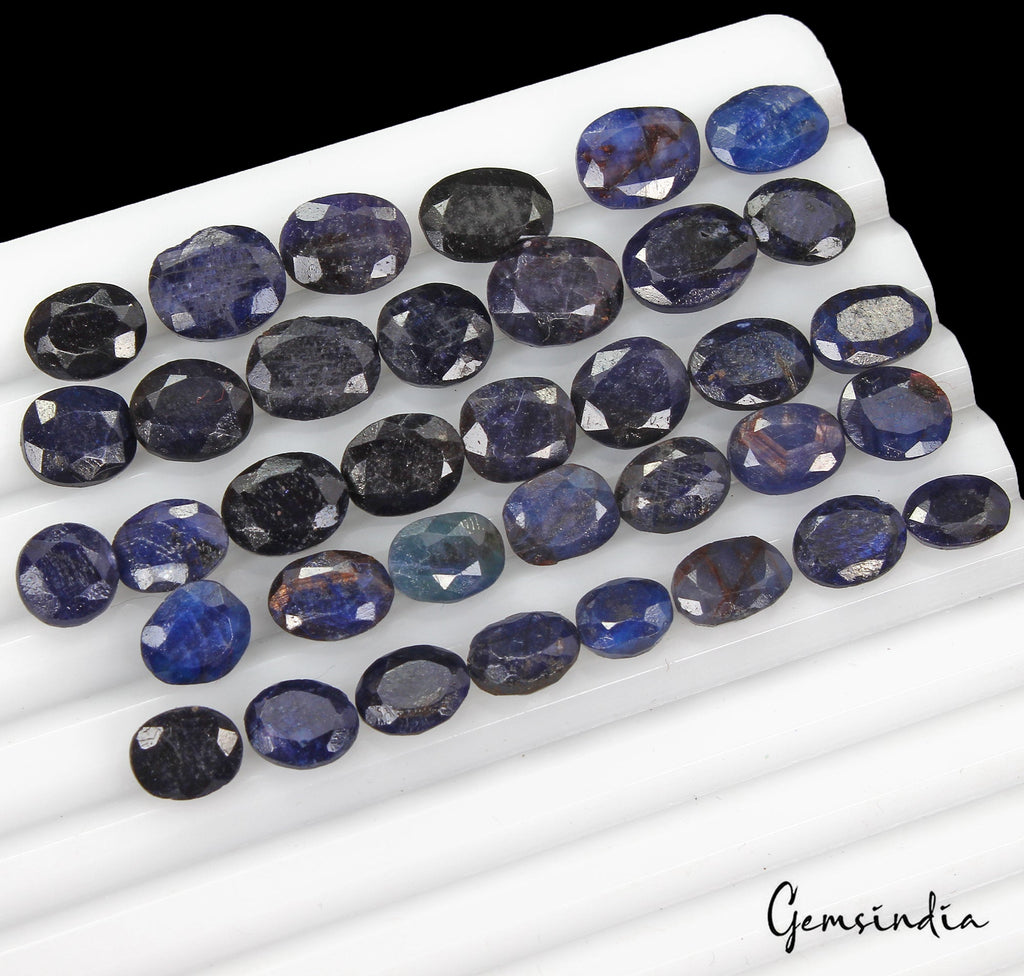 Certified 116.75 Ct/54 Pcs Natural African Dark Blue Sapphire Oval Loose Gem Lot