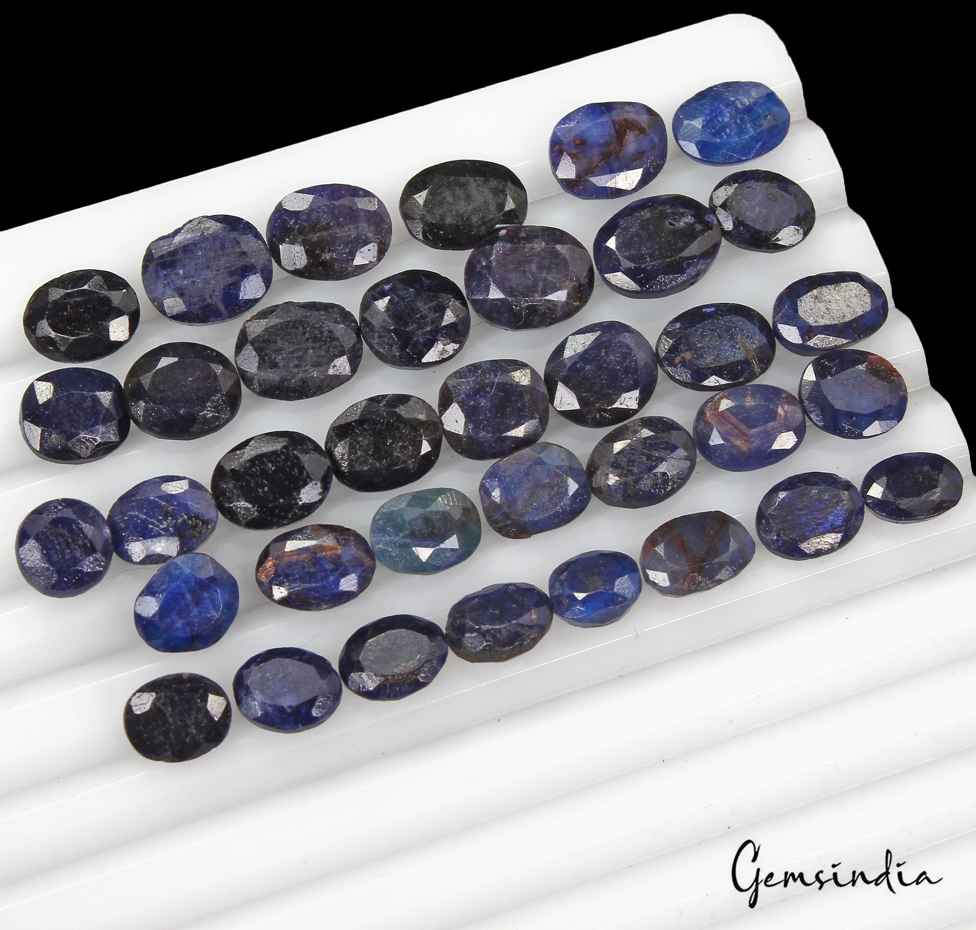 Certified 116.75 Ct/54 Pcs Natural African Dark Blue Sapphire Oval Loose Gem Lot