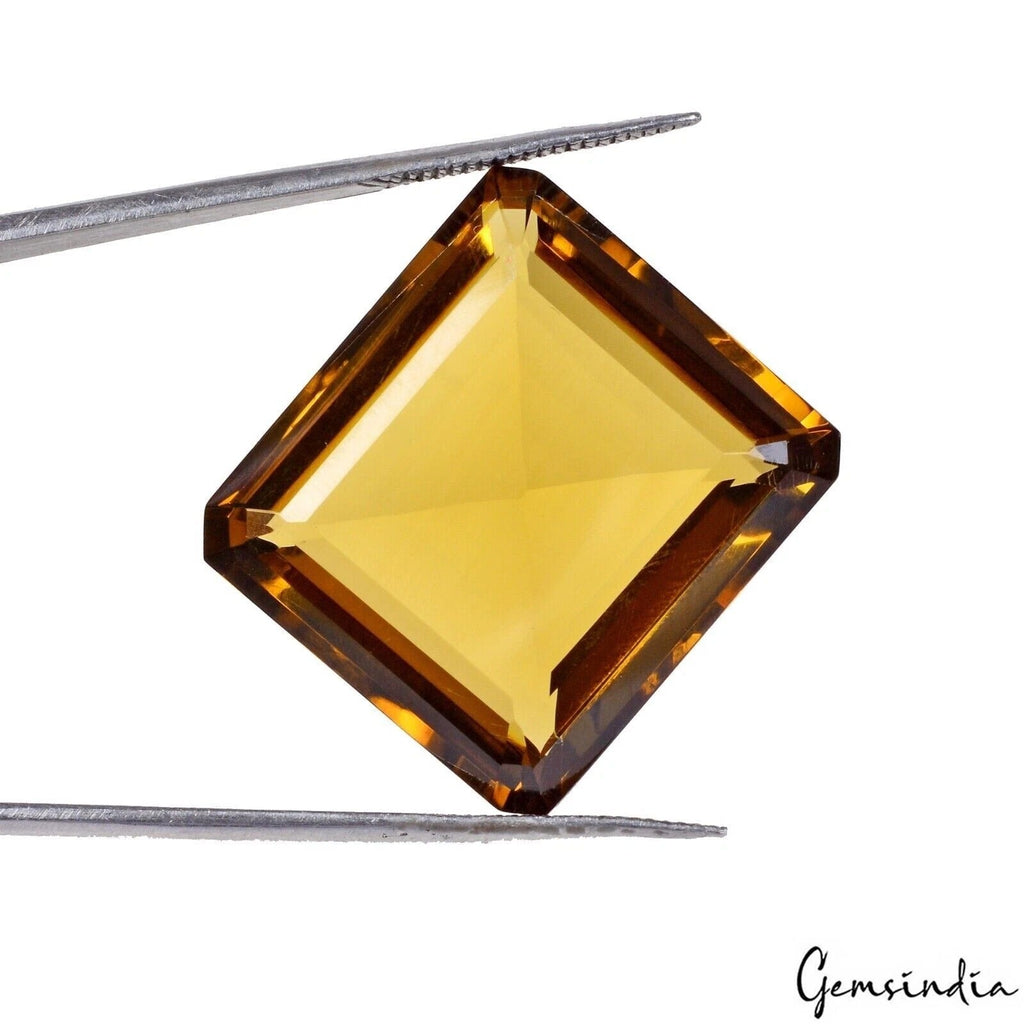 33 Cts Natural Unheated Brazilian Brown Citrine Octagon Cut Loose Gem For Ring