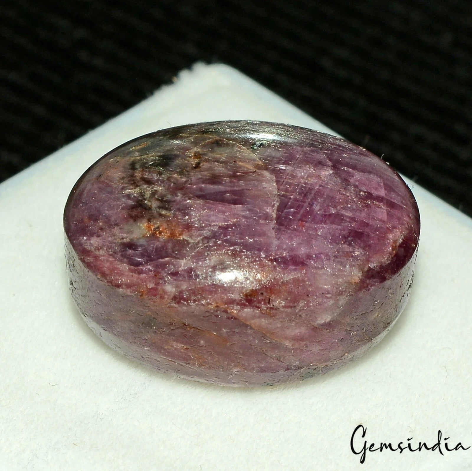 Certified 51.60 Cts Natural Purple Hue Star Ruby Oval Cab Loose Gems For Pendant