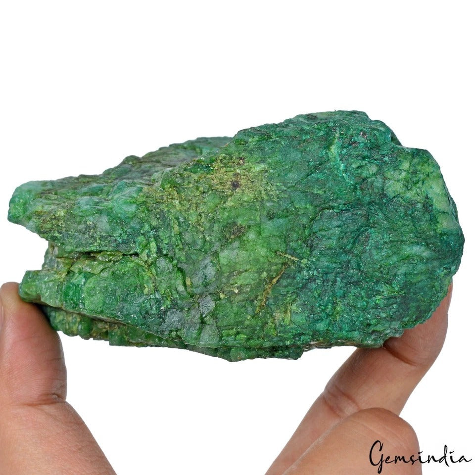 3400 Ct Natural Green Emerald Colombian Uncut Rough Huge Loose Gemstone Specimen