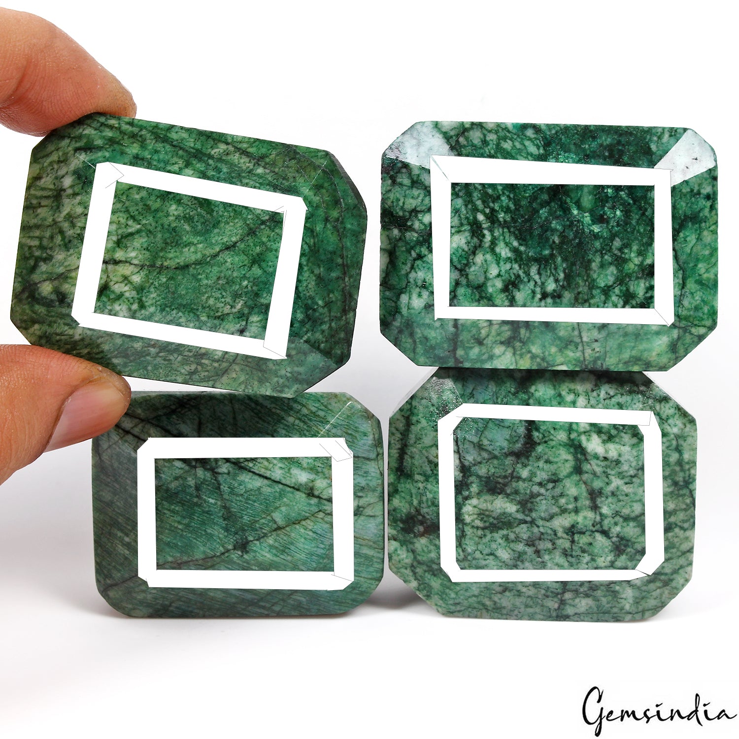2040 Ct Natural Green Emerald 47-53mmm Loose Octagon Cut Huge Gemstones, Brazil