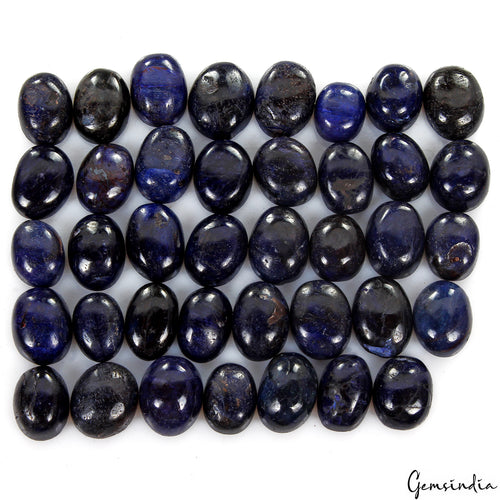 African Blue Sapphire Cabochon, Oval Cabochon, Color Enhanced — 12mm to 15mm, 500 Ct, Africa