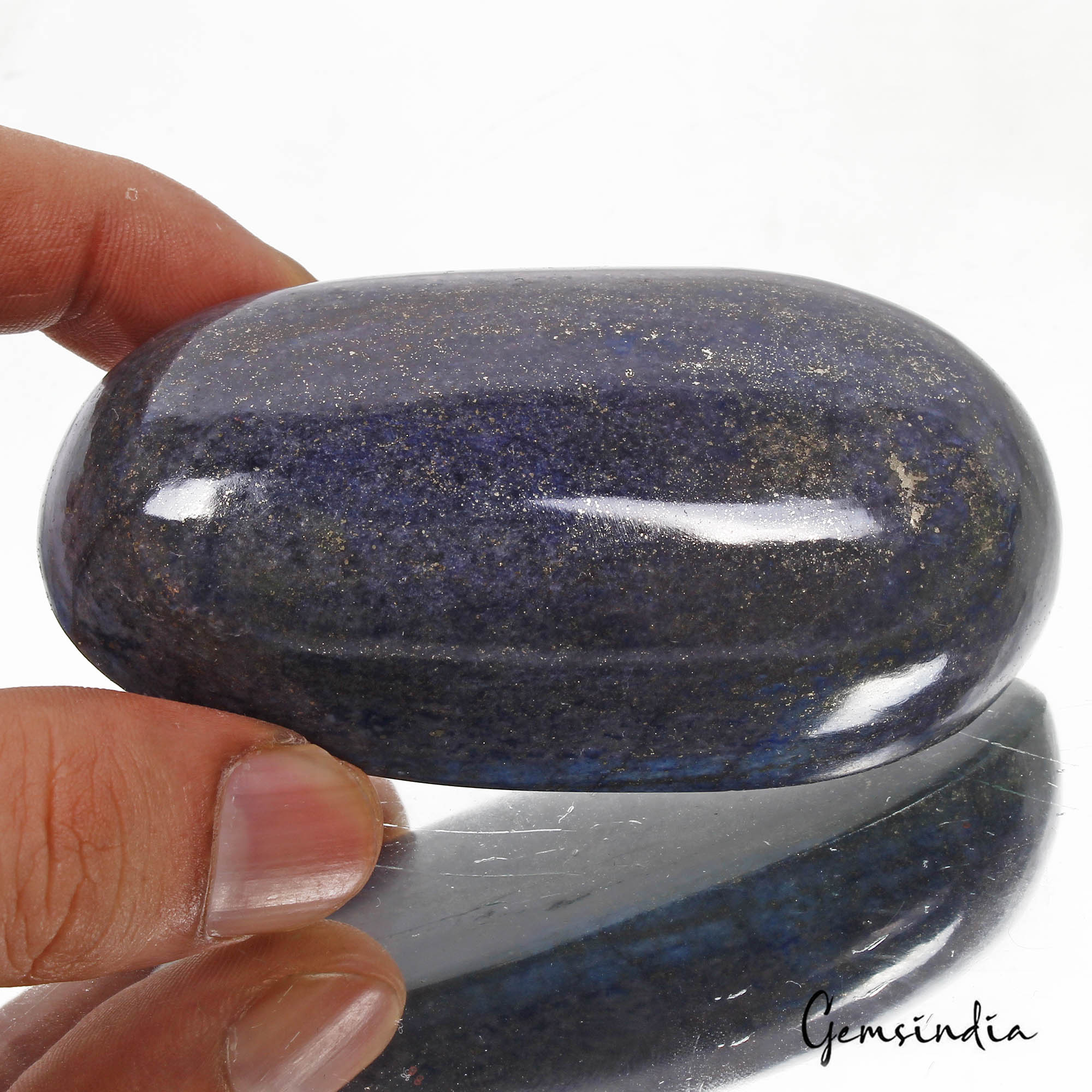 940 Ct Natural Blue Lapis Lazuli Gold Pyrite Oval Cab Huge Loose Earth Mined Gem