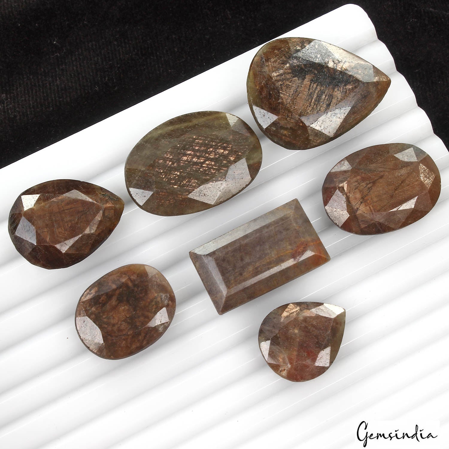 390 Ct Natural Untreated Brown Sapphire Mix Cut Faceted Loose Gemstone Lot 7 Pcs