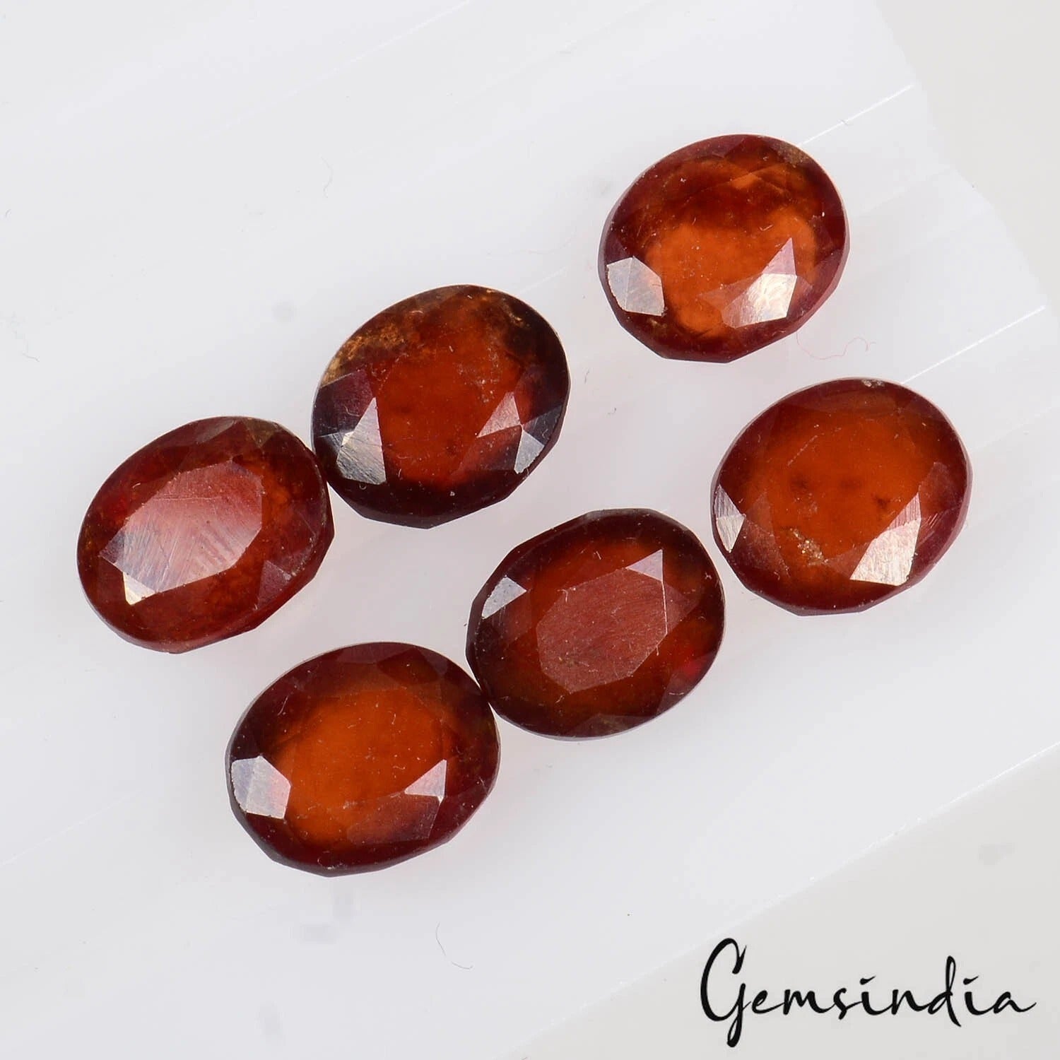 18.90Ct/6 Pc Natural Untreated Brown Hessonite Garnet Oval Calibrated 9x7mm Gems