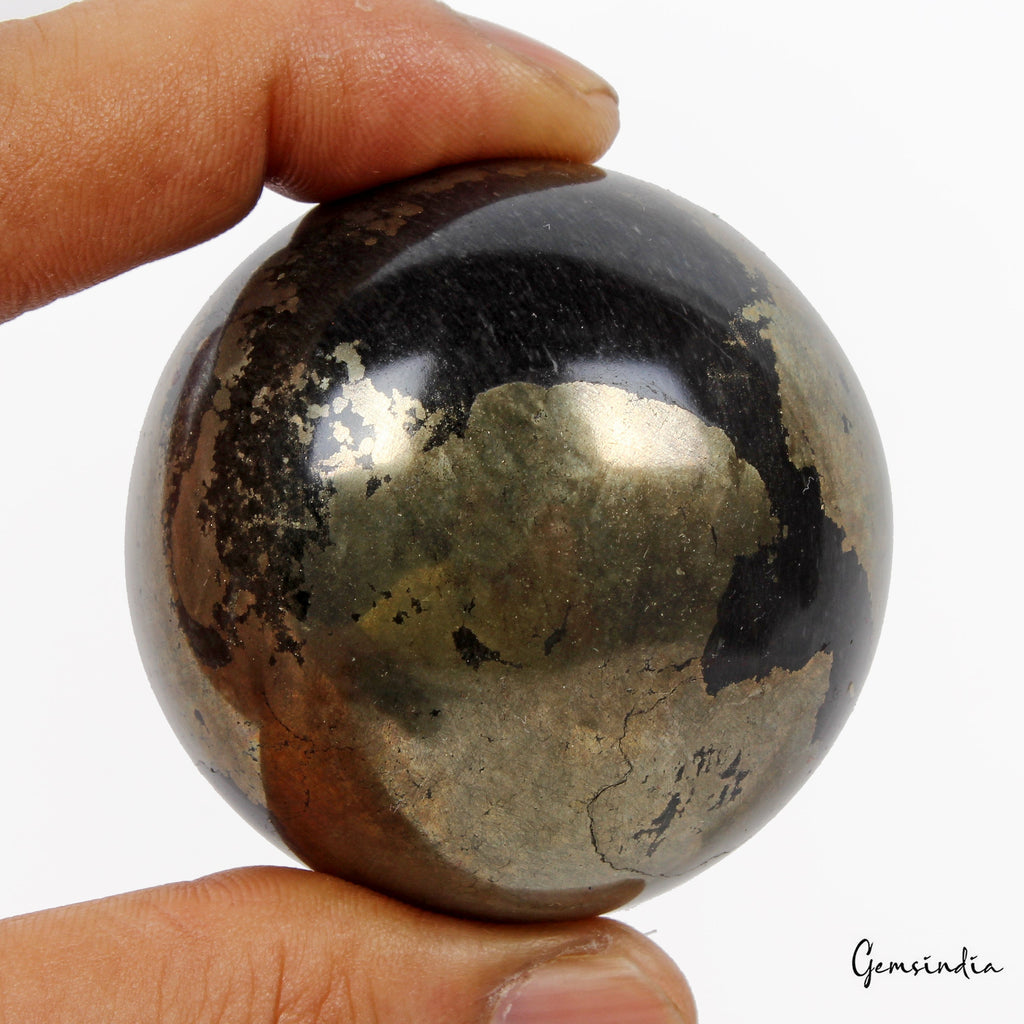 1600 Ct Natural Gold Pyrite Crystal Reiki Healing Mineral Gemstone Sphere/Ball