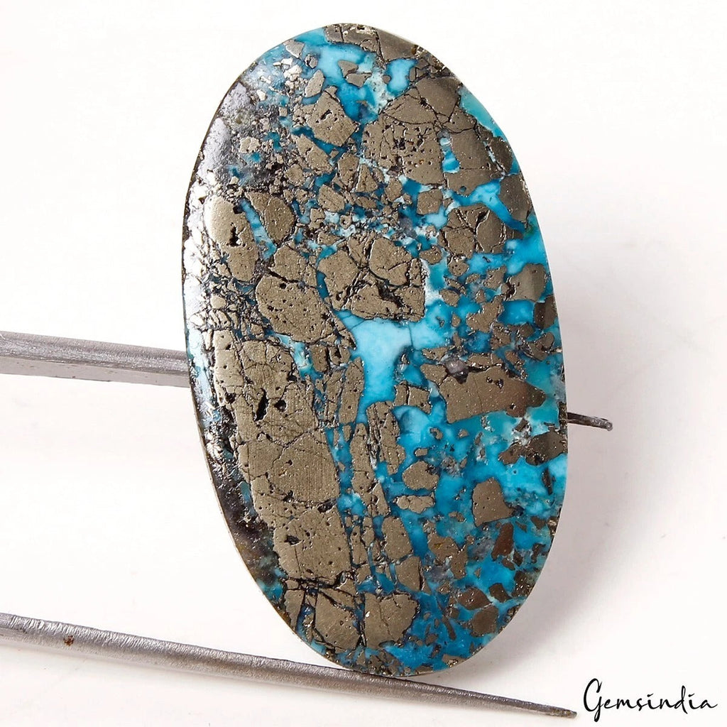 igl&i Certified Natural Copper Turquoise Oval Cabochon Untreated Blue Gemstone