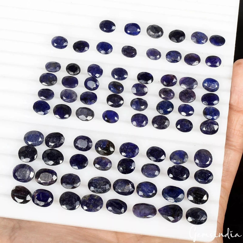 200.00 Ct Natural Blue Sapphire Oval Cut Faceted Loose Wholesale Gems Lot 78 Pc