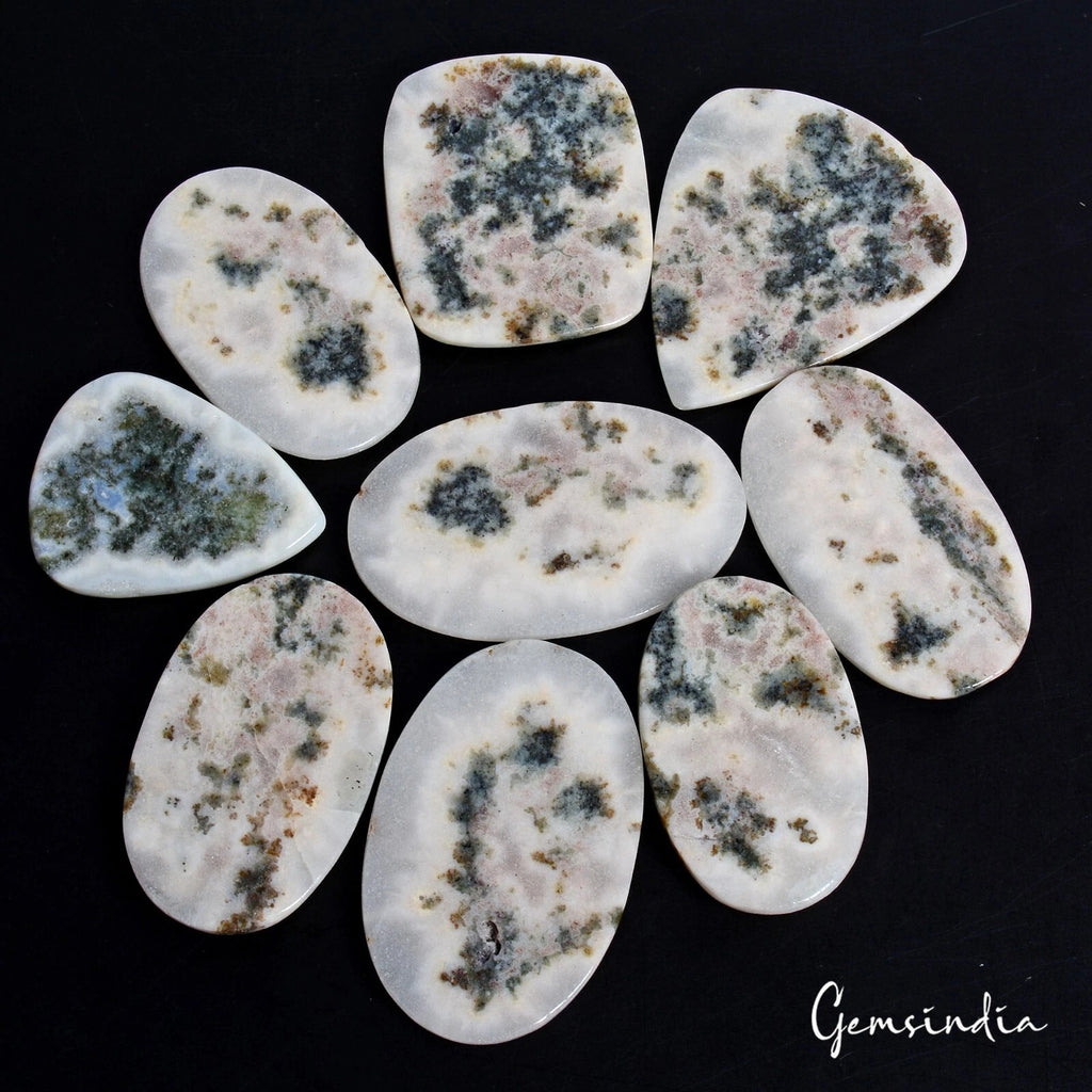 Opal Lot, Cabochon, Untreated, Bi-Color — 9 Pieces, 38mm to 52mm, 620 Ct, Madagascar
