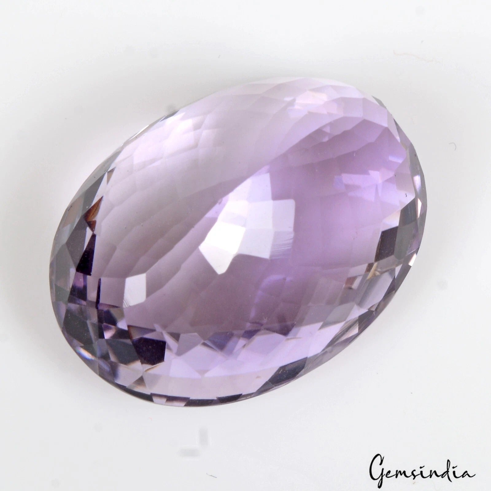 Certified 38 Ct Natural Untreated Brazilian Purple Amethyst Oval Checker Cut Gem
