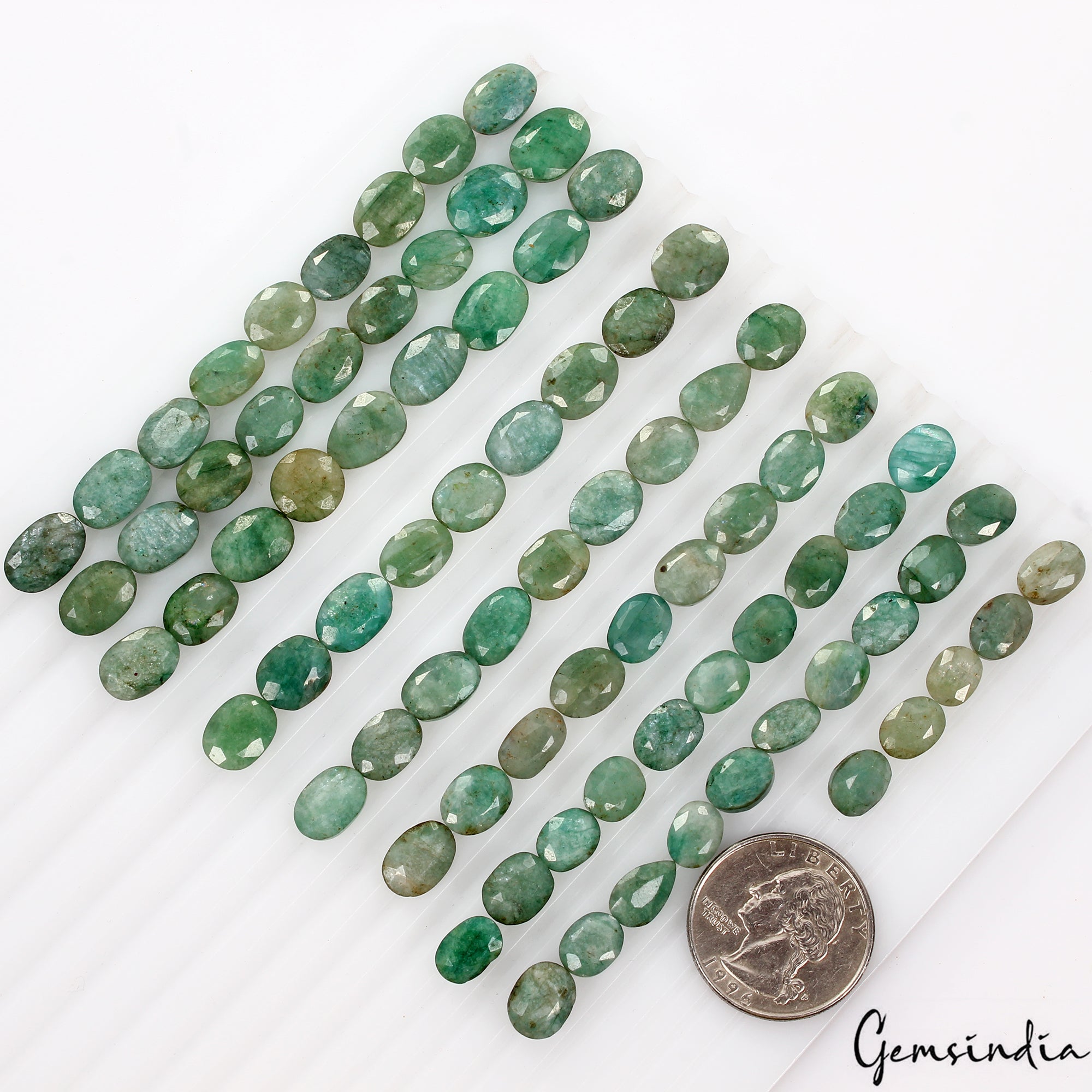 Brazilian Emerald Lot, Loose Gemstone, Color Enhanced, Green — 79 Pieces, 9mm to 12mm, 230.55 Ct, Brazil